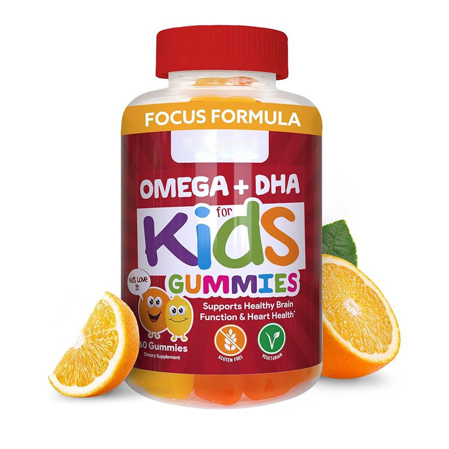 Focus Formula Omega DHA per bambini Gummies Nature Support to Growing Minds Hearts