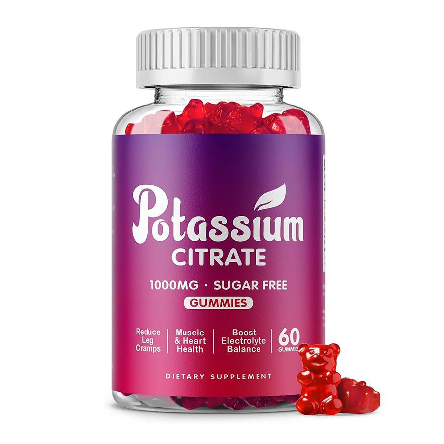 Gummie citrato di potassio: delizioso supporto per elettroliti senza zucchero per muscoli, cuore, benessere generale