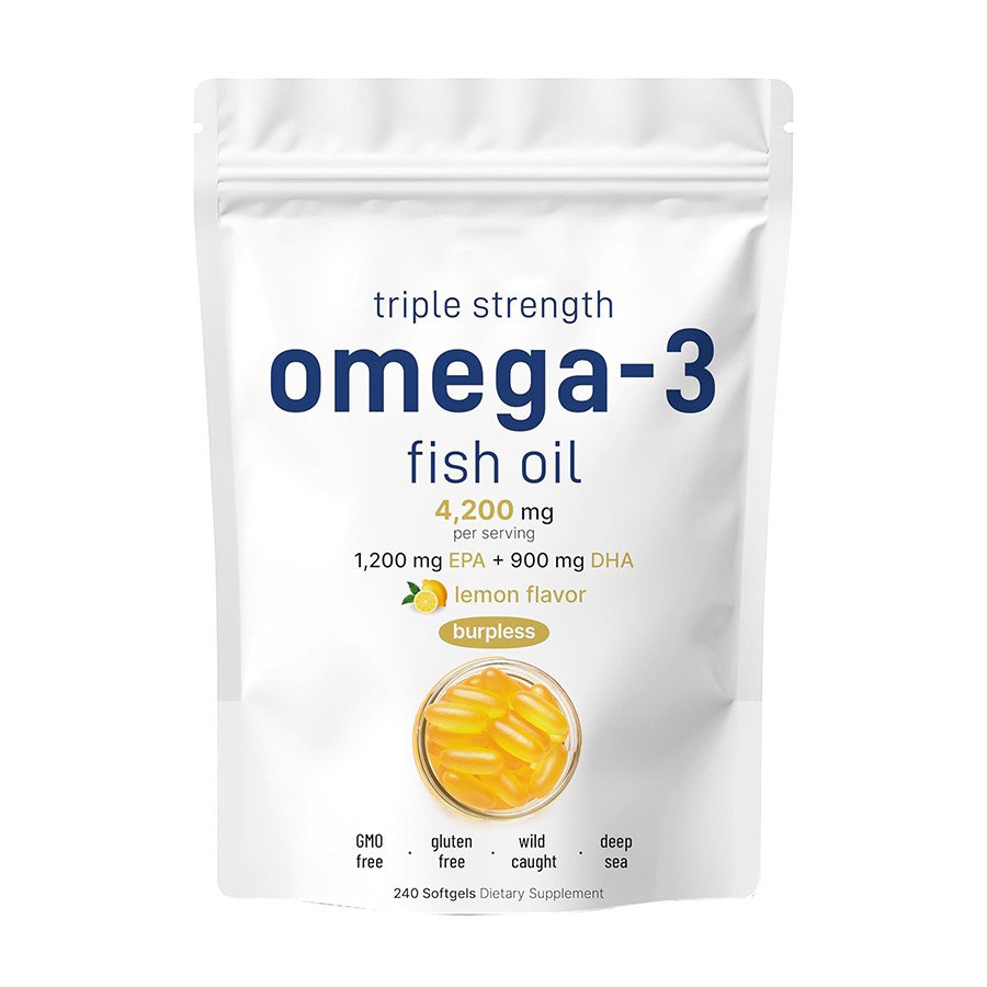 Olio di pesce Omega 3 a tripla potenza grazie ai micro ingredienti Vitamin Angels